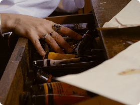 Choix des couleurs dans la boîte de pastels